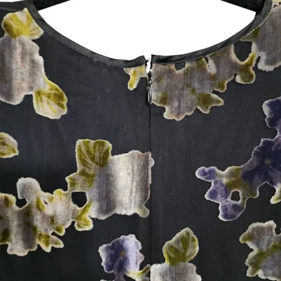 Vintage Talbots Dress 4 90s Burnout Velvet Forest Fairy Grunge Work - Picture 3 of 6